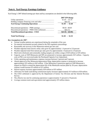 xcel energy 2007_Q2_Earnings_Release