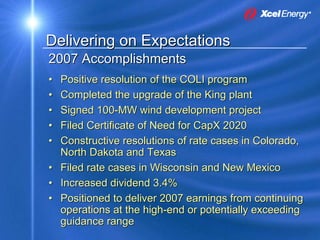 xcel energy 8_16_2007KohlerPresentation8172007SEC
