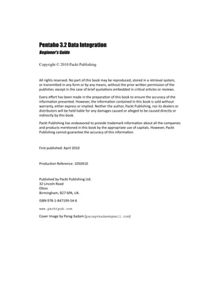 Pentaho 32 Data Integration Beginners Guide Mara Carina Roldan | PDF