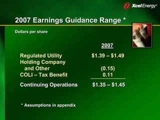 xcel energy 12_6XcelUtilityWeekSECwAppendix12062006