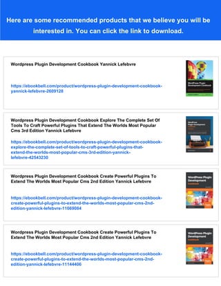 Wordpress Plugin Development Beginners Guide Vladimir Prelovac | PDF