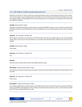 aon Transcript Q3 08