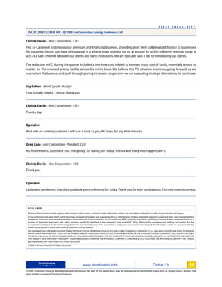 aon Transcript Q3 08