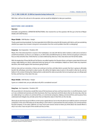 aon Transcript Q3 08