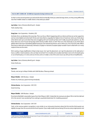 aon Transcript Q4 08