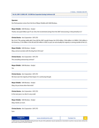 aon Transcript Q4 08