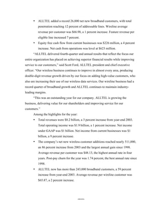 alltel  4Q 04_Earningsrelease