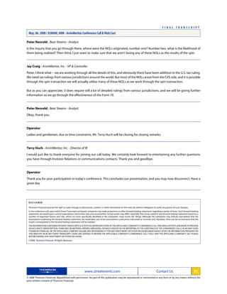 arvinmeritor _Transcript_20080506