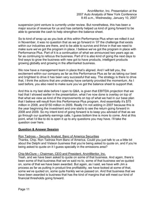 arvinmeritor transcript