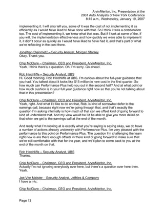 arvinmeritor transcript