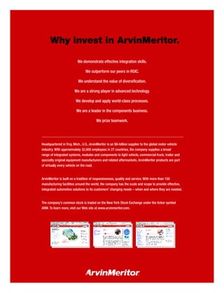 Arvinmeritor 2003 Annual Report