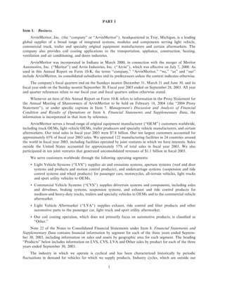 Arvinmeritor 2003 Annual Report