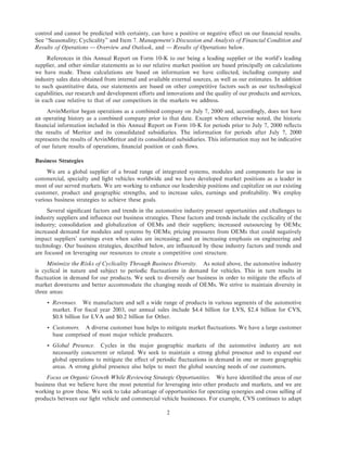 Arvinmeritor 2003 Annual Report