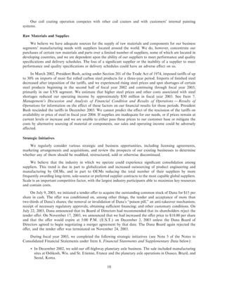 Arvinmeritor 2003 Annual Report