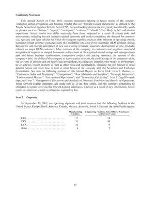 Arvinmeritor 2003 Annual Report