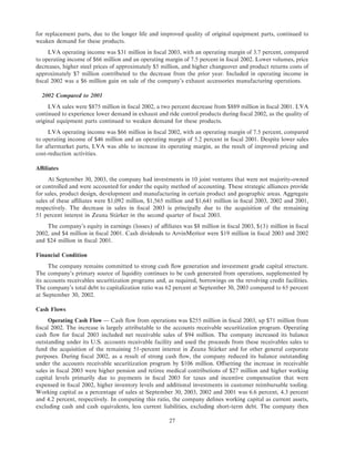 Arvinmeritor 2003 Annual Report