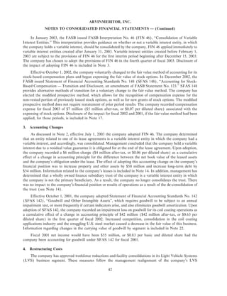 Arvinmeritor 2003 Annual Report