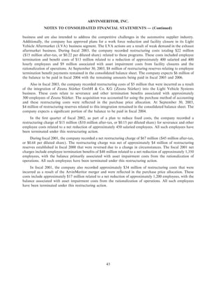 Arvinmeritor 2003 Annual Report