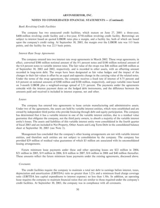 Arvinmeritor 2003 Annual Report