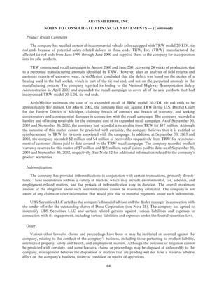 Arvinmeritor 2003 Annual Report