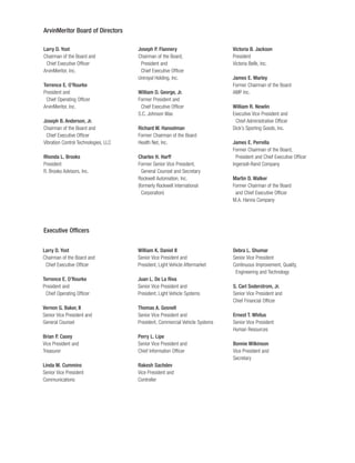 Arvinmeritor 2003 Annual Report