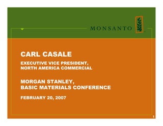 CARL CASALE
EXECUTIVE VICE PRESIDENT,
NORTH AMERICA COMMERCIAL


MORGAN STANLEY,
BASIC MATERIALS CONFERENCE

FEBRUARY 20, 2007



                             1
 