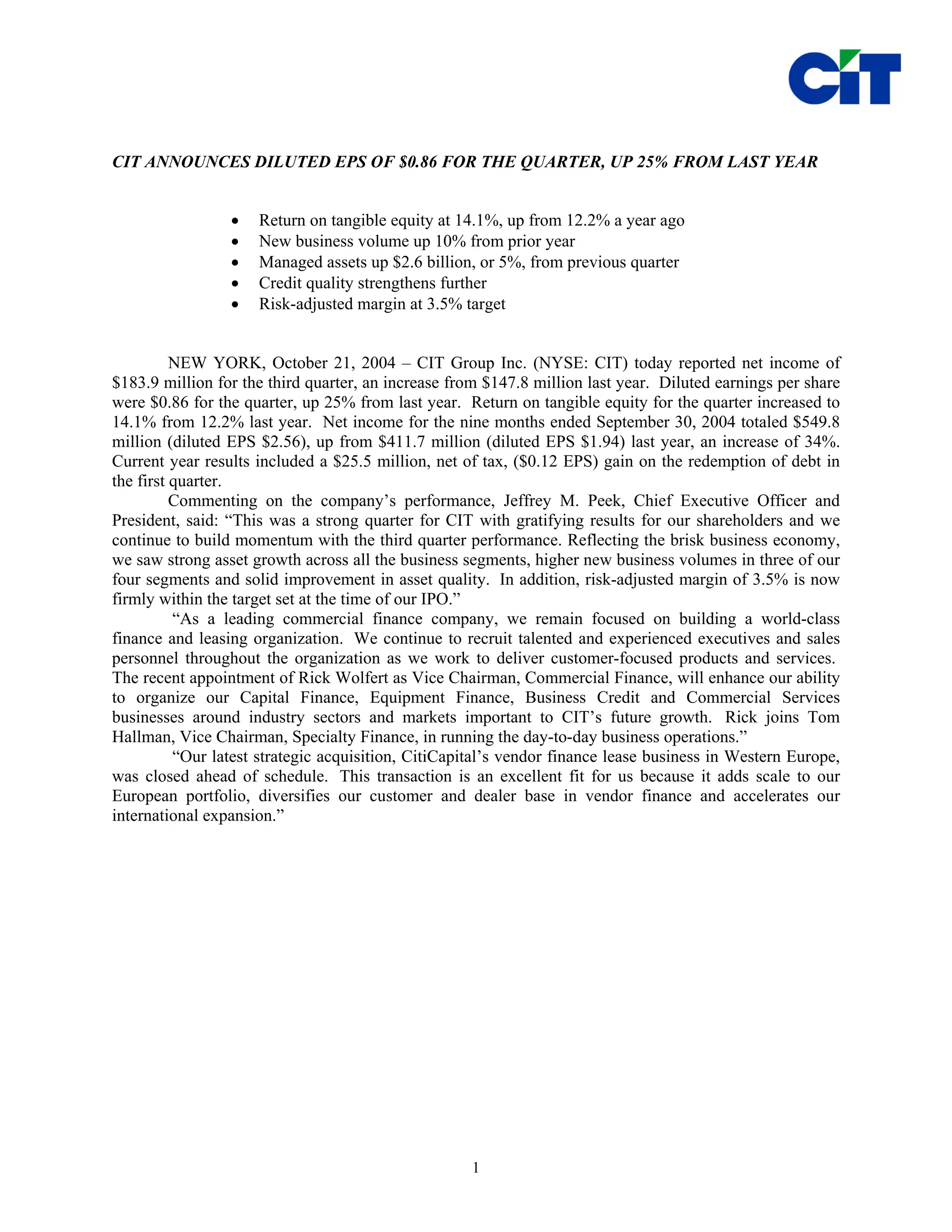 cit PressReleaseSept2004FINALMerged