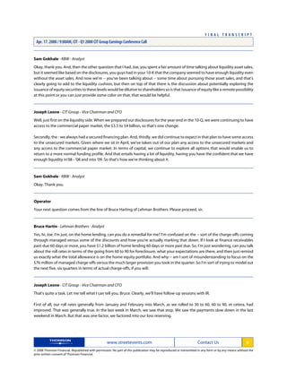 CIT1Q 2008Transcript FINAL