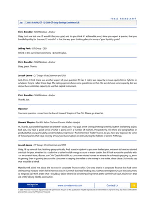 CIT1Q 2008Transcript FINAL