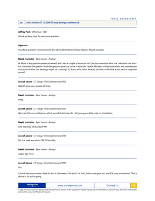 CIT1Q 2008Transcript FINAL