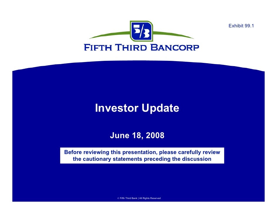 Fifth Third Bancorp Investorupdatefinal