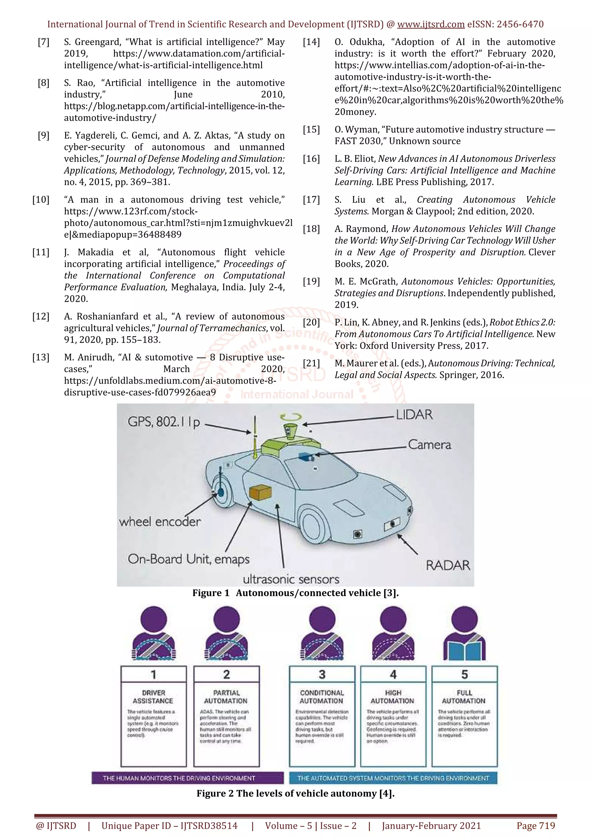 Artificial Intelligence in Autonomous Vehicles | PDF