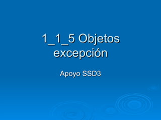 1_1_5 Objetos excepción Apoyo SSD3 