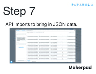 Step 7
API Imports to bring in JSON data.
 
