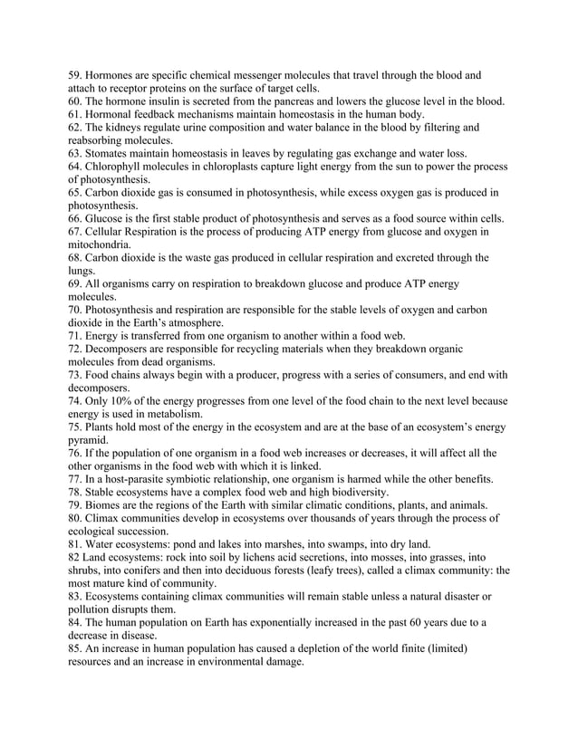 Biology 115 things you should know for the living environment regents exam PDF