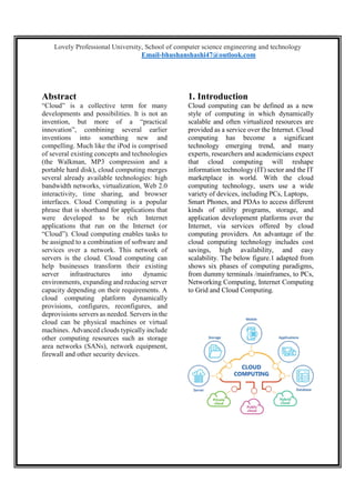 cloud computing based its solutions term paper | PDF