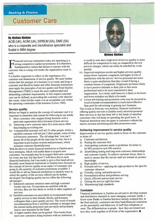 Njekwa - Customer Care article publication.