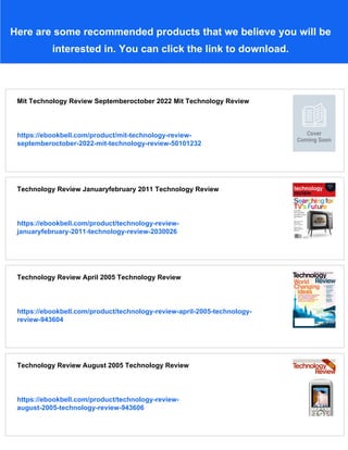 Technology Review Septemberoctober 2011 Technology Review | PDF