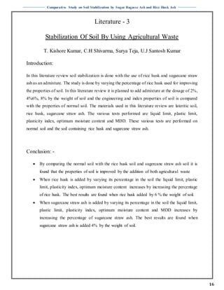 Comparative Study on Soil Stabilization by Sugar Bagasse Ash and Rice ...