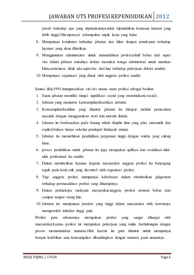 Terbaru Soal Dan Jawaban Uts Etika Profesi