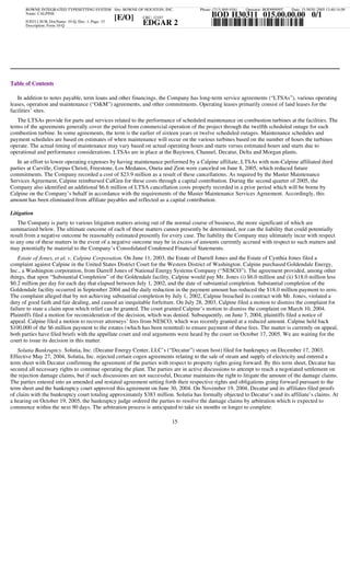 calpine  3Q05CalGen10Q