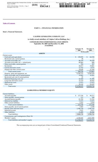 calpine  3Q05CalGen10Q