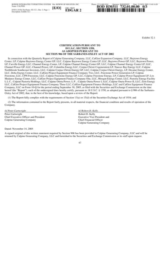 calpine  3Q05CalGen10Q