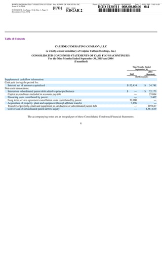 calpine  3Q05CalGen10Q