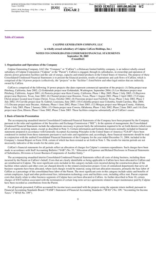 calpine  3Q05CalGen10Q