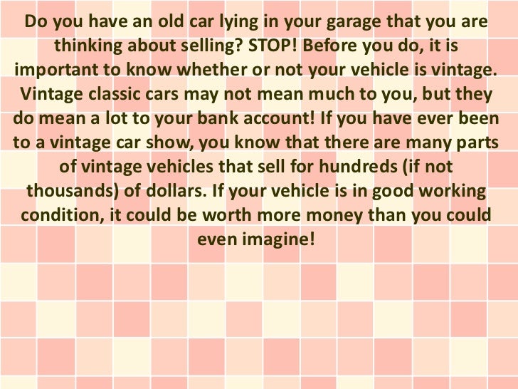 Vintage Classic Cars What Makes A Car Vintage