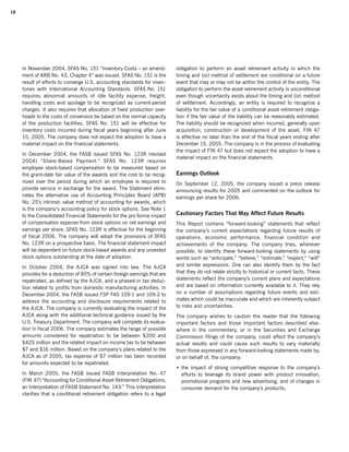 campbell soup annual reports 2005