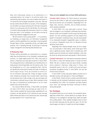 campbell soup annual reports 2005