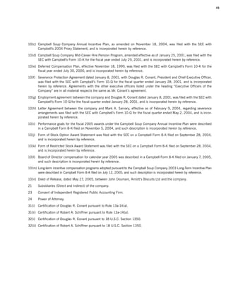 campbell soup annual reports 2005