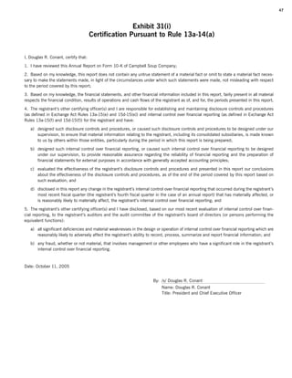 campbell soup annual reports 2005